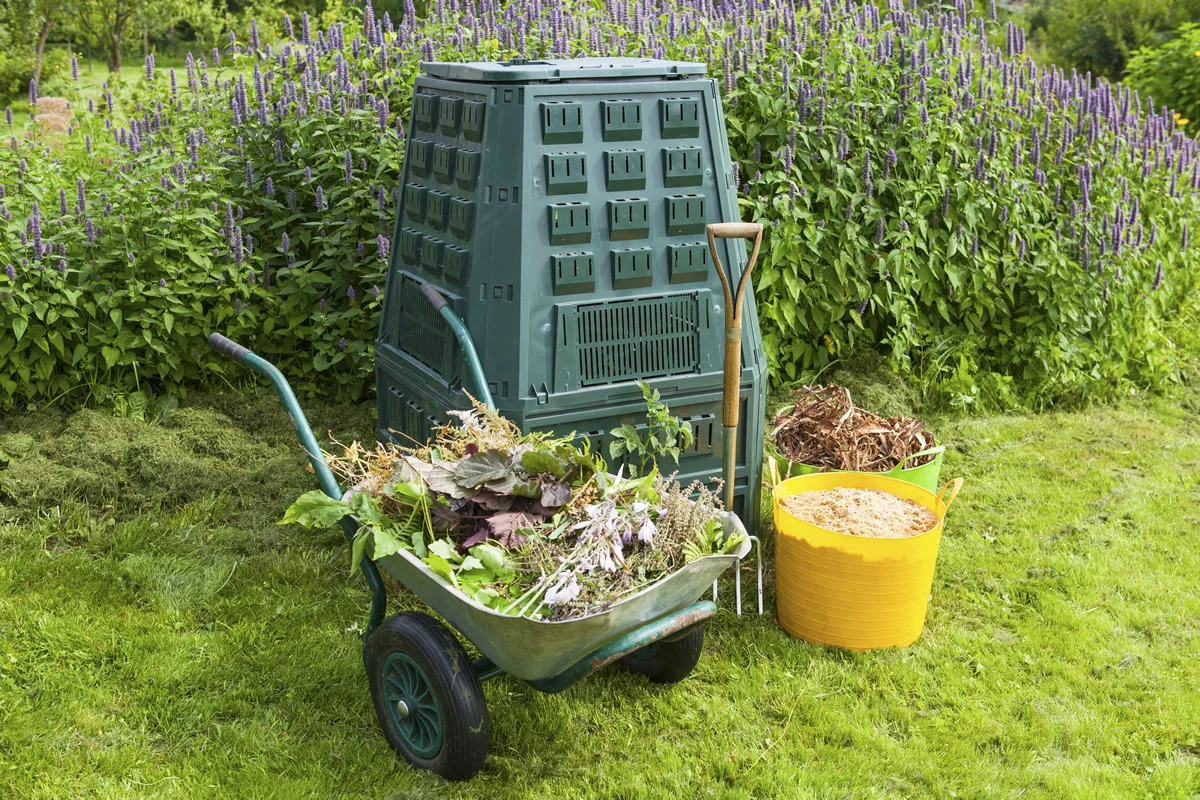 Compost bin in the garden