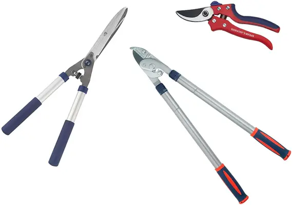 pruning sheers, loppers and secateurs