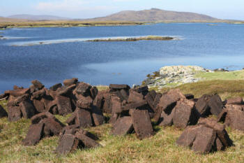 Peat blocks drying in the Hebrides