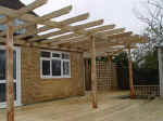 Kent Timber Decking project, includes timber decks, trellis and pergola