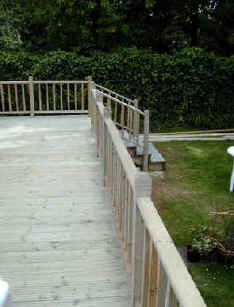 The finished deck with balustrades