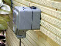 Waterproof electicity point to front of deck