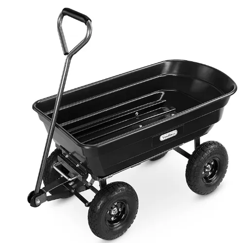  VonHaus Garden Cart – Trolley, Wheelbarrow, Dump Truck with Tipping Function, 75L Capacity, 250kg Max Weight Load – Heavy Duty Transport for Outdoors, Festivals, Tools, Plants, Logs, General Waste