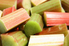 Chopped Rhubarb stems - ready for cooking