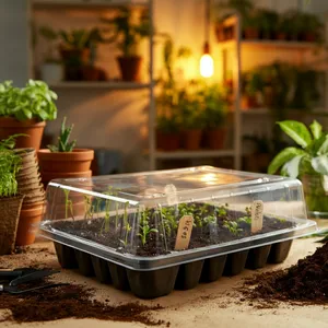 Tomato seeds in a sealed seed tray